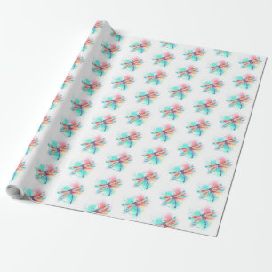 Rode libellen op waterverf achtergrond cadeaupapier