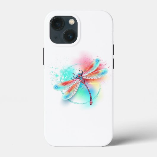 Rode libellen op waterverf achtergrond Case-Mate iPhone case (Achterkant)