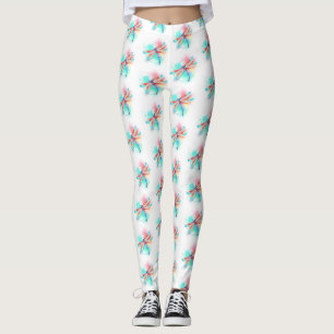 Rode libellen op waterverf achtergrond leggings