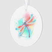 Rode libellen op waterverf achtergrond ornament (voorkant)