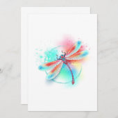 Rode libellen op waterverf achtergrond save the date (Voorkant / Achterkant)