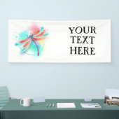 Rode libellen op waterverf achtergrond spandoek (Beurs)