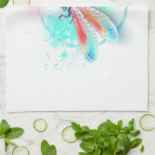 Rode libellen op waterverf achtergrond theedoek (Gevouwen)