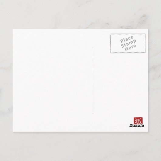 Rode lichte briefkaart (Achterkant)