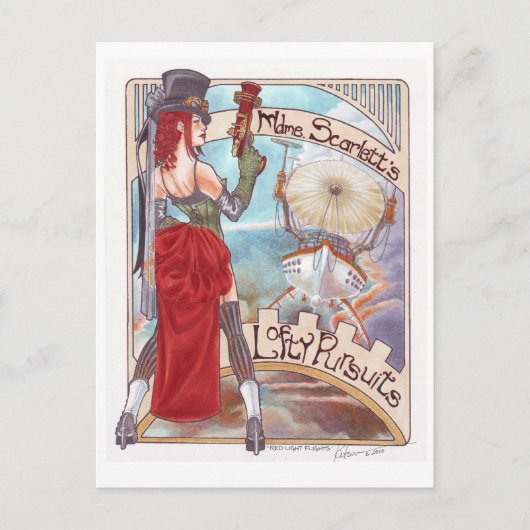 Rode lichte briefkaart (Voorkant)