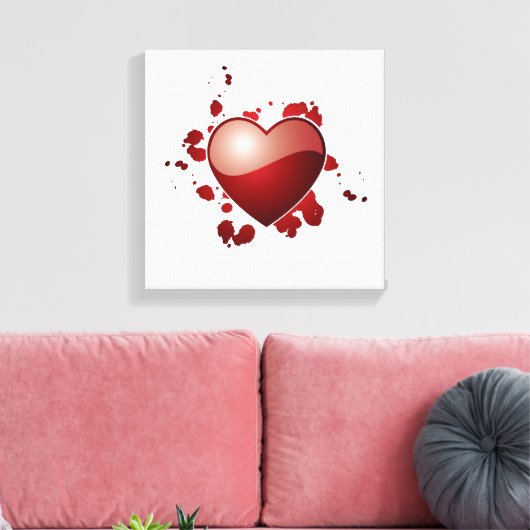 Rode liefde hart symbool canvas afdruk (Insitu (Woonkamer))