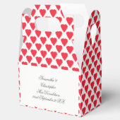 Rode liefde hartpatroon bedankdoosjes (Geopend)