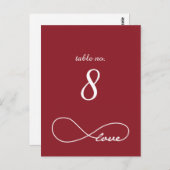 Rode liefde oneindig bruiloft briefkaart (Voorkant / Achterkant)