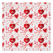 Rode liefdesharten en pijl perfect poster (Voorkant)