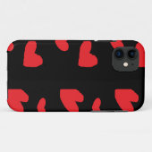 Rode liefdesharten op zwart Case-Mate iPhone case (Achterkant (horizontaal))