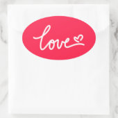 Rode-liefdesstickers Ovale Sticker (Tas)