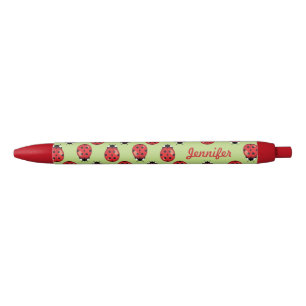 Rode Lieve Lieveboeren Met Gepersonaliseerde Naam Zwarte Inkt Pen