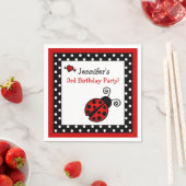 Rode lieveheersbeestje Verjaardag - Zwart en wit P Servetten (Insitu)