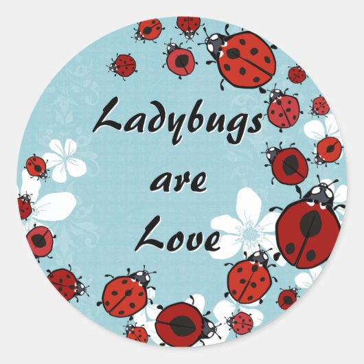 Rode lieveheersbeestjes Sticker (Voorkant)