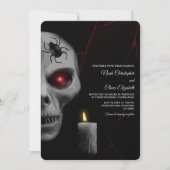 Rode Lightning Skull Gothic Candle Halloween Dark Kaart (Voorkant)
