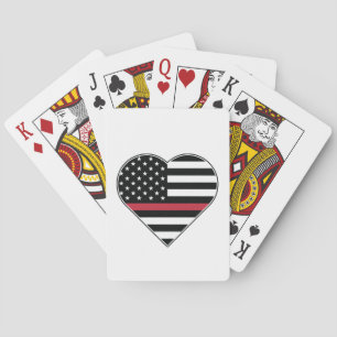 Rode Lijn Vlag Hart Pokerkaarten
