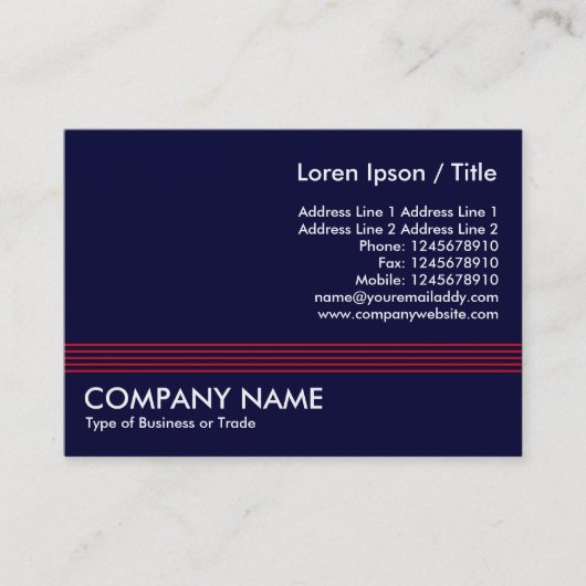 Rode Lijnen - Navy Blue Visitekaartje (Voorkant)