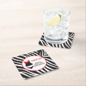 Rode lingeriefeest bedankt vierkante kartonnen onderzetter (Insitu)