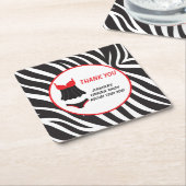 Rode lingeriefeest bedankt vierkante kartonnen onderzetter (Schuin)