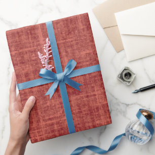 Rode Linnen Cadeaupapier
