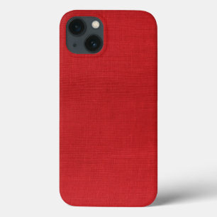 Rode linnen textuur foto achtergrond iPhone 13 hoesje