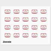 Rode lint cadeaukaart Kerstmis Ronde Sticker (Vel)