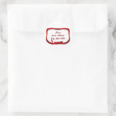 Rode lint cadeaukaart Kerstmis Ronde Sticker (Tas)