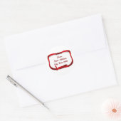 Rode lint cadeaukaart Kerstmis Ronde Sticker (Envelop)