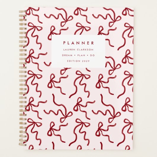 Rode Lint Kokette Roze Planner (Voorkant)
