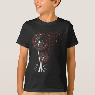 Rode Lint Paardenbloem Hartziekte Bloedkanker AW T-shirt