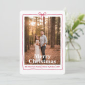 Rode lintrand feestdagenkaart (Staand voorkant)