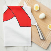 Rode linttekening theedoek (Quarter Fold)