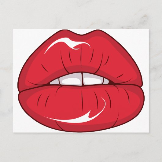 Rode lippen briefkaart (Voorkant)