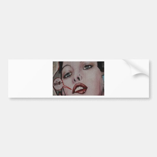 Rode lippen bumpersticker (Voorkant)