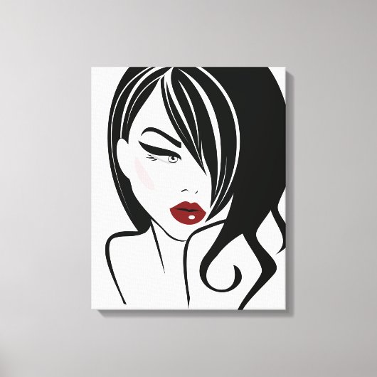 rode lippen canvas afdruk (Voorkant)
