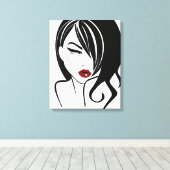 rode lippen canvas afdruk (Insitu (Houten vloer))