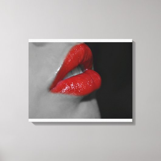 Rode Lippen Canvas Print (Voorkant)