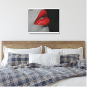 Rode Lippen Canvas Print (Insitu (Slaapkamer))