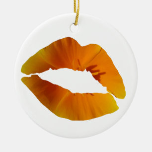 Rode lippen cirkel Ornament