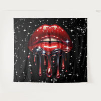 Rode Lippen Druppelend van Glitters Glam Glans