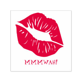 Rode lippen gepersonaliseerde tekst  zelfinktende stempel