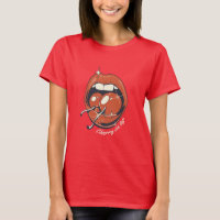 Rode Lippen Kersen Grafische Retro T-Shirt