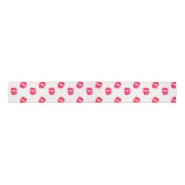 Rode Lippen Kus Kisses Patroon Valentijnsdag Love Grosgrain Lint