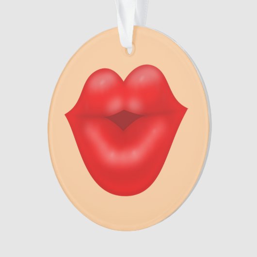 Rode lippen kus ornament (voorkant)
