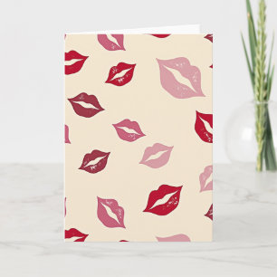 Rode lippen kussen liefde kaart