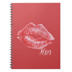 Rode lippen kussen notitieboek