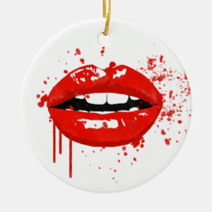 Rode lippen kussen schoonheid mode make-up keramisch ornament