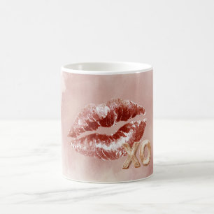 Rode lippen kussen XO Koffiemok