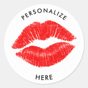 Rode lippen Lippenstift Lip Vlek Make-up Beauty Ronde Sticker