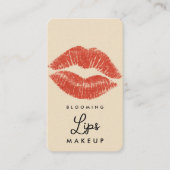 Rode lippen Lipstick Lip Vlek Make-up Social Media Visitekaartje (Voorkant)